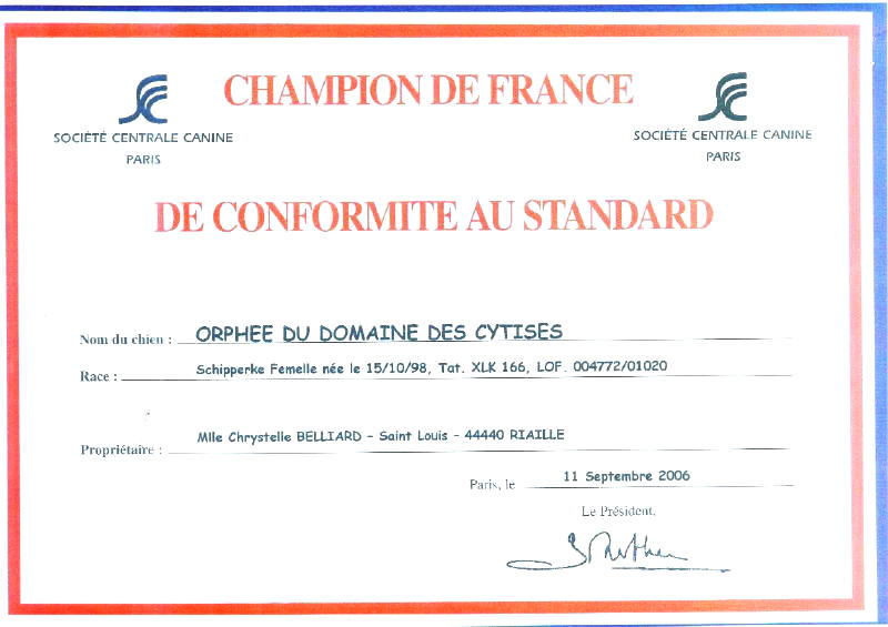 ORPHEE championne de France